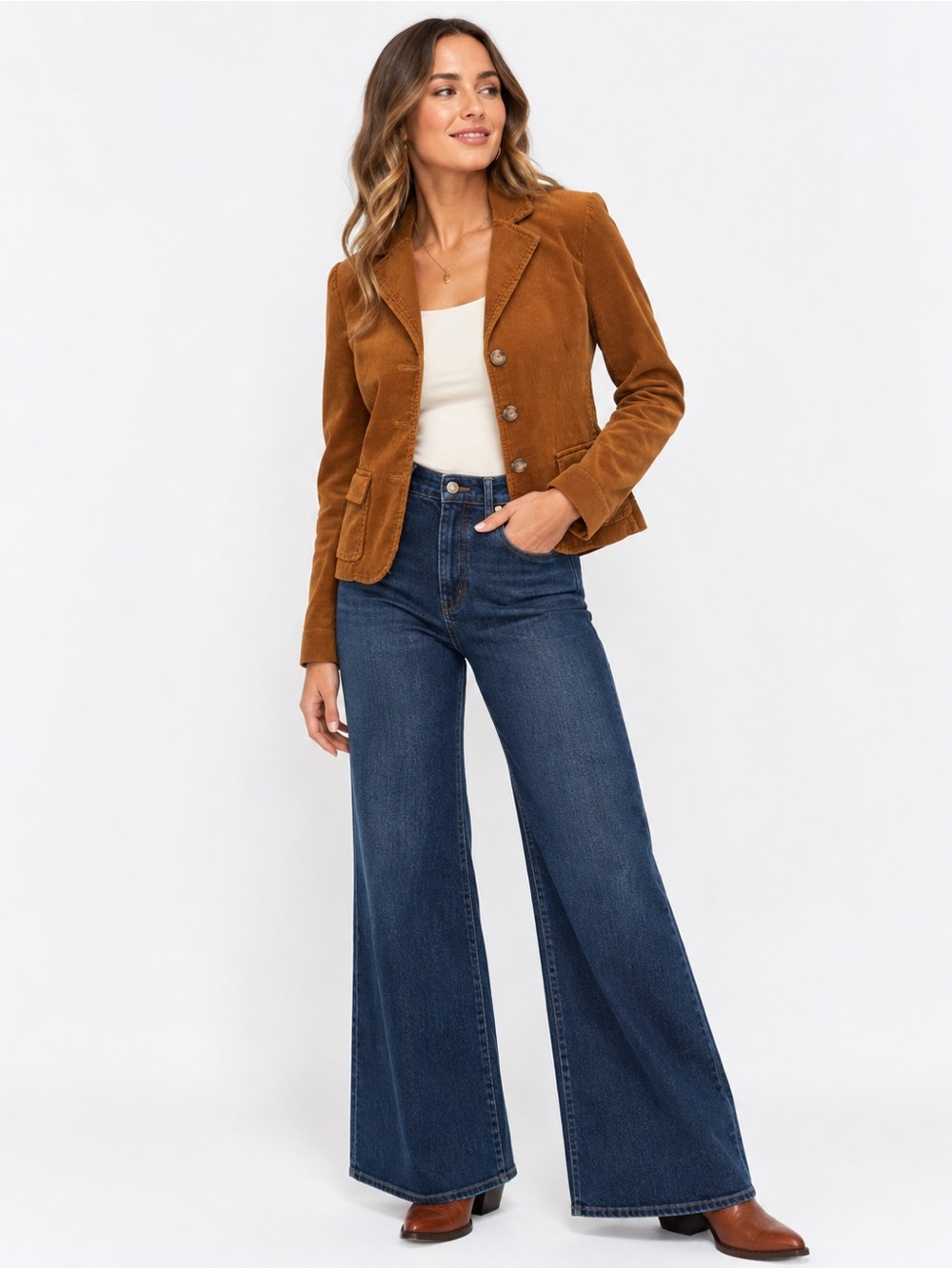 Theory Women’s Size 4 Brown Corduroy Blazer Cropped Tailored Jacket Academia